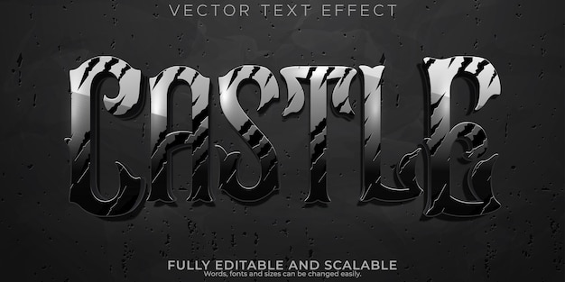 Free vector castle text effect editable battle and warrior text style