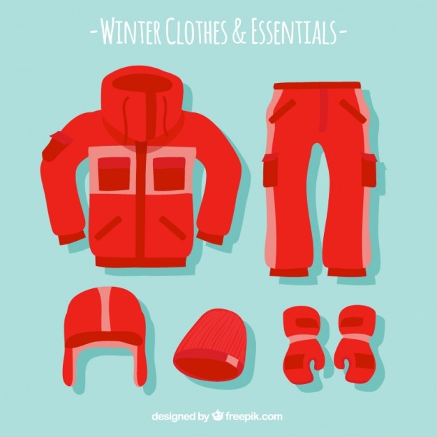 Free vector casual winter clothing pack