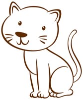 Cat in doodle simple style