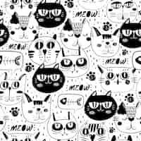 Free vector cat faces pattern background