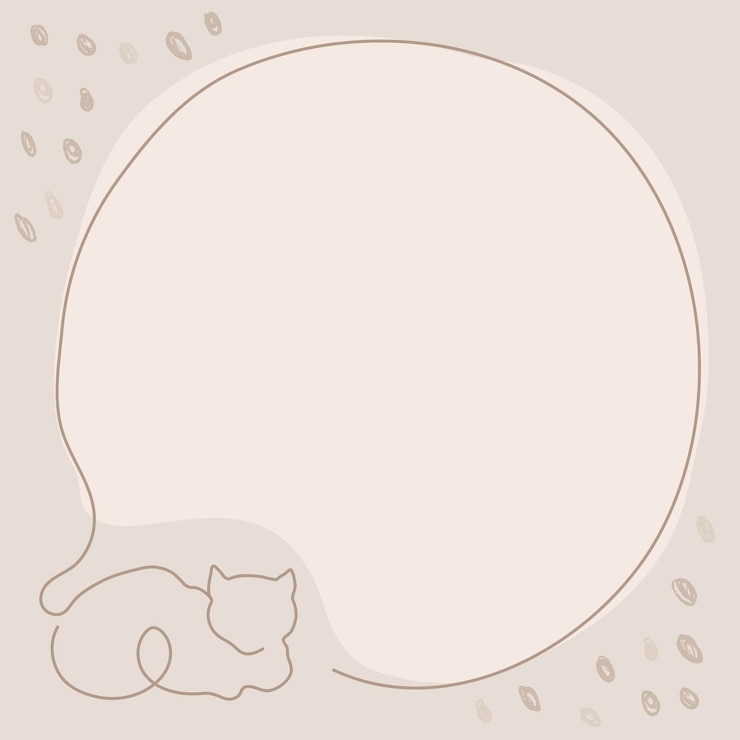 무료 Vector 고양이 프레임, 베이지색 배경 미적 디자인 벡터