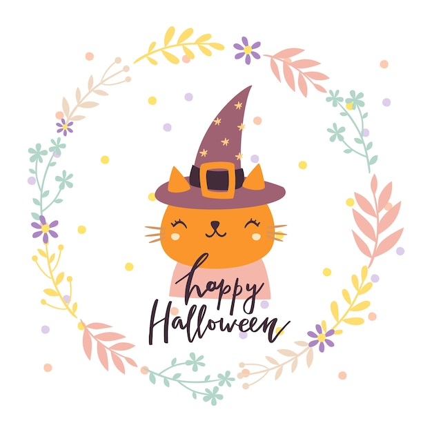 Free vector cat halloween