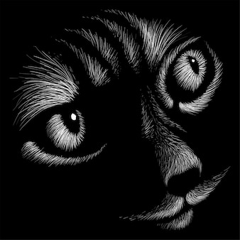 Premium Vector Cat Head Drawing Illustration