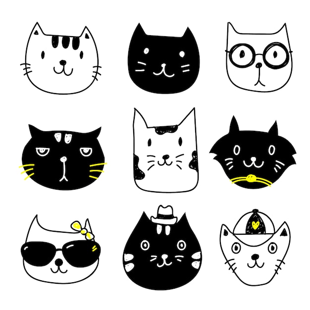 Free Vector  Cat icons collection