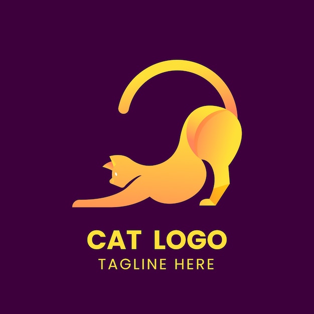 Vettore gratuito modello di progettazione del logo del gatto