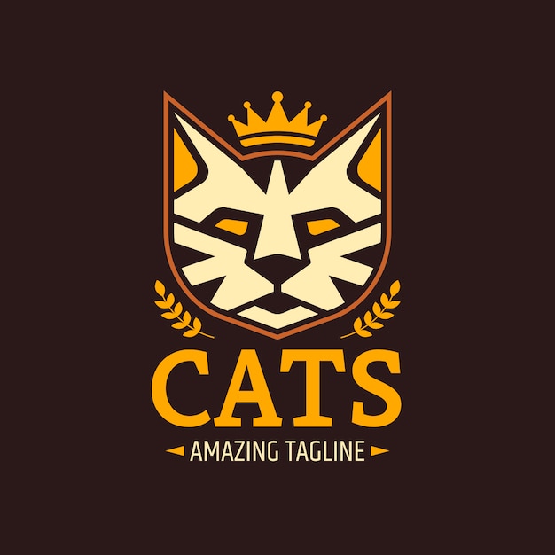 Vettore gratuito modello di progettazione del logo del gatto