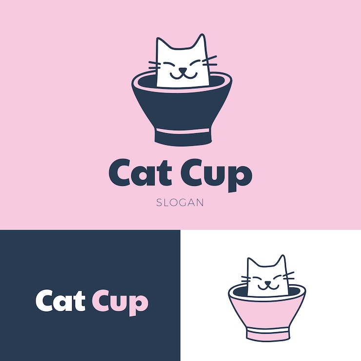 무료 Vector 고양이 로고 디자인 템플릿
