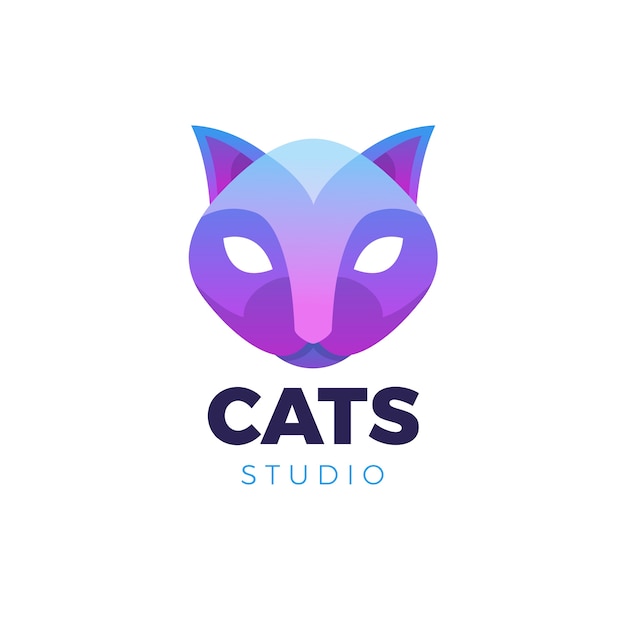 無料ベクター 猫のロゴのデザインテンプレート