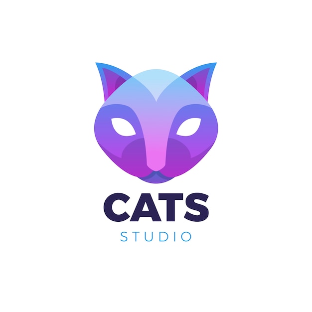 Vettore gratuito modello di progettazione del logo del gatto