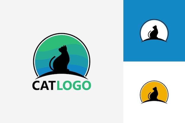 Вектор дизайна шаблона логотипа кошки, эмблема, концепция дизайна, творческий символ, значок