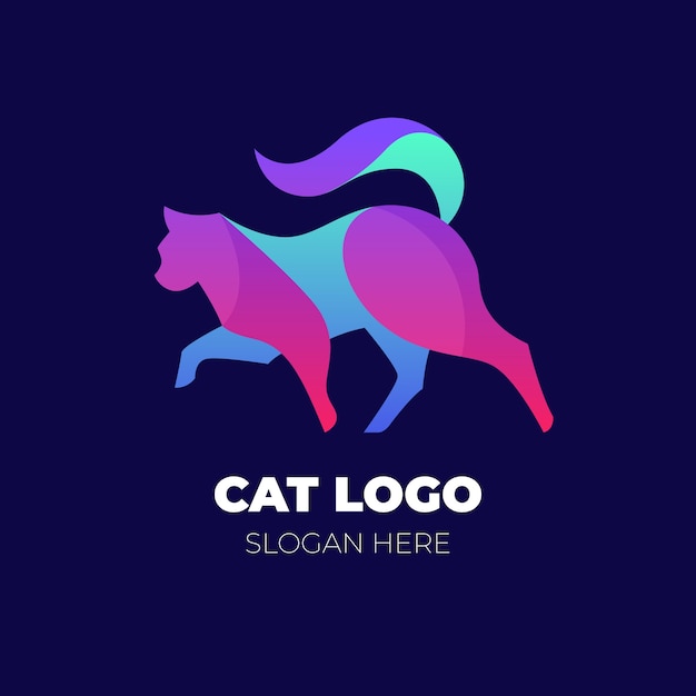 Disegno del modello di logo del gatto