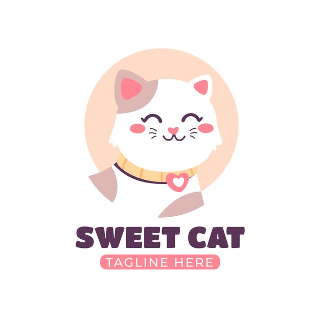 Cat logo template design