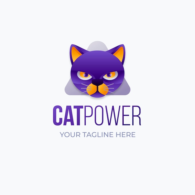 猫のロゴのテンプレートデザイン