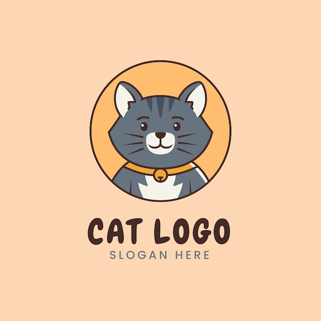 Vettore gratuito disegno del modello di logo del gatto