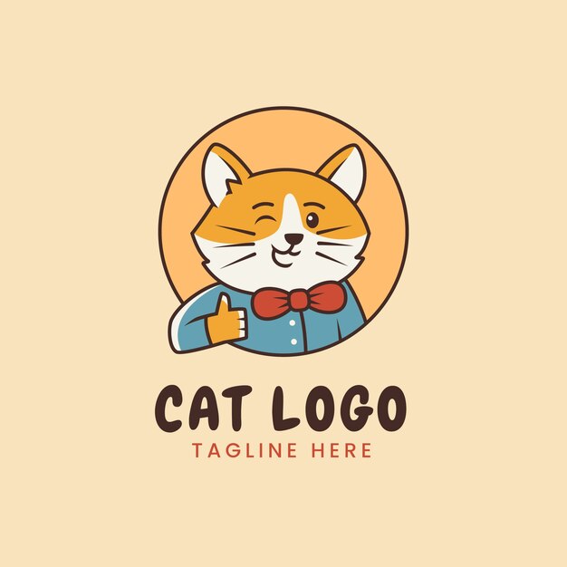 Cat logo template design