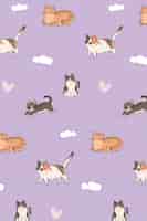 Free vector cat lover patterned background template