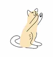 無料ベクター 猫のマスコットアニメ 孤立したイラスト