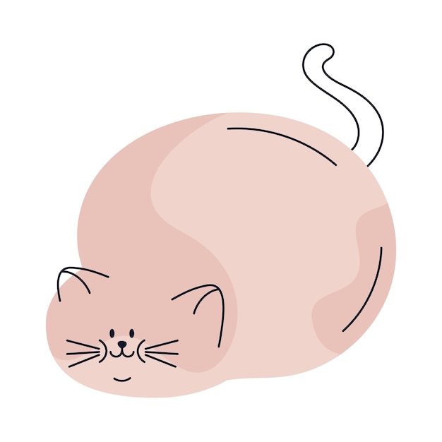 Бесплатное векторное изображение Кот талисман милый