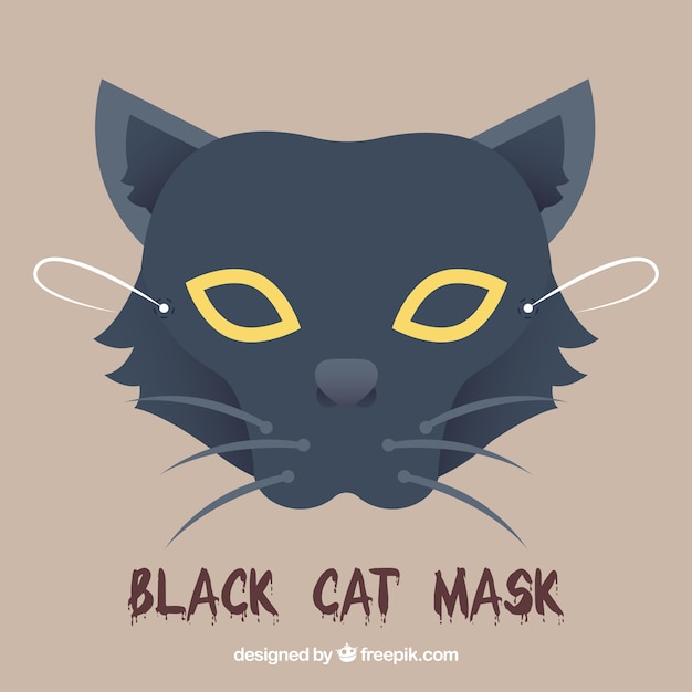 Vettore gratuito maschera gatto in design piatto