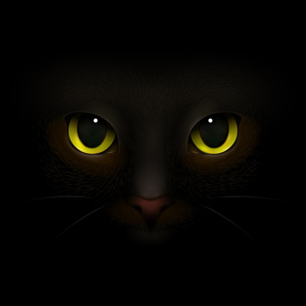 Free vector cat monster realistic composition