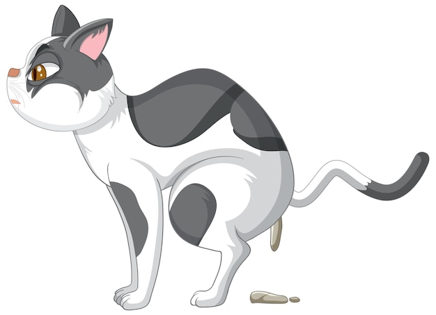 Free vector a cat poo on white background