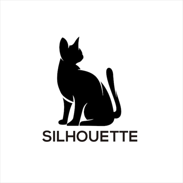 猫のシルエットデザインベクトルデザインイラスト