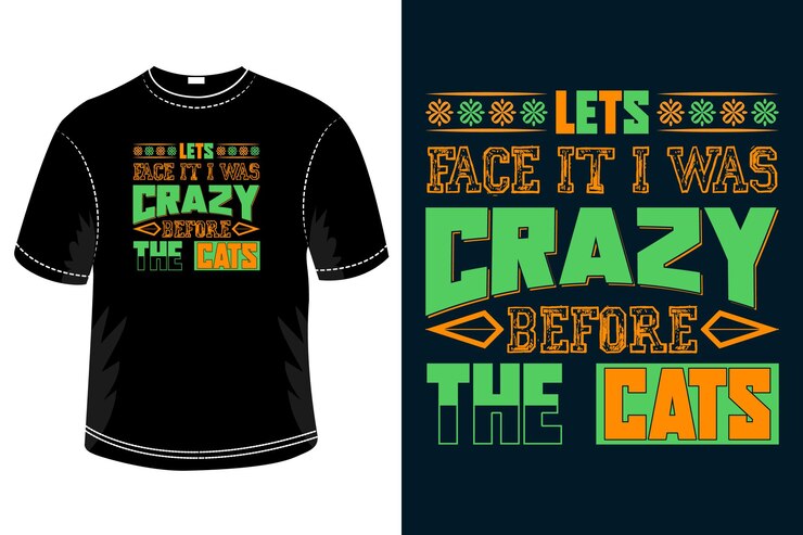 Premium Vector | Cat typography t shirt design cat quotes tshirt design