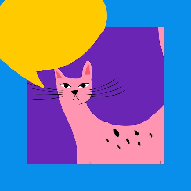 Free vector cat with speech bubble  illustration design