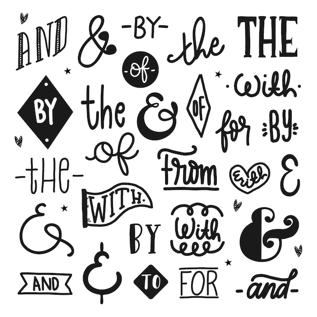 Free vector catchword and ampersand collection