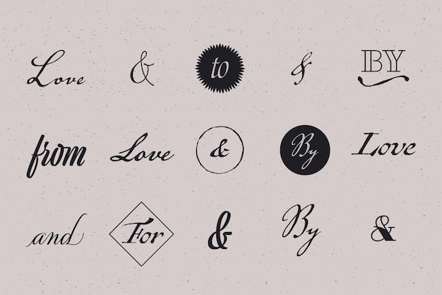 Free vector catchword and ampersand collection