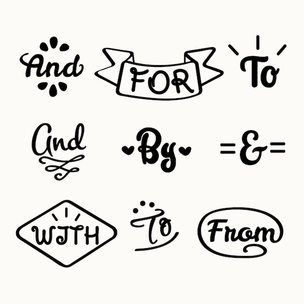 Free vector catchword and ampersand collection