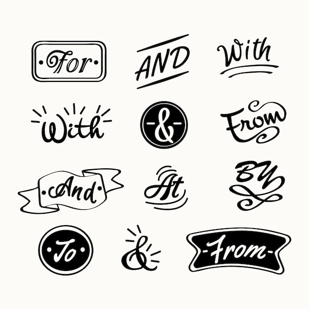 Free vector catchword and ampersand collection