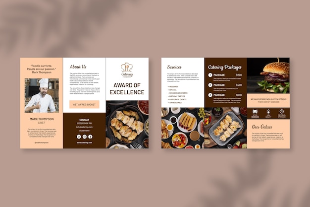 Free vector catering brochure template design