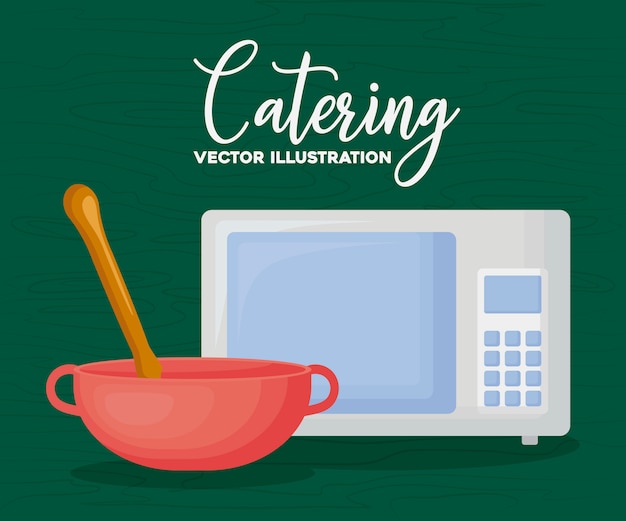 Vettore gratuito catering e cucina