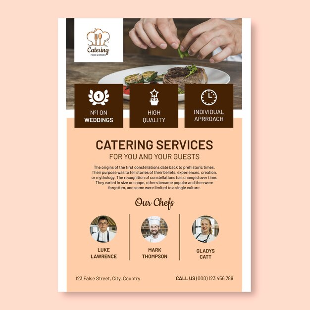 Catering flyer template design