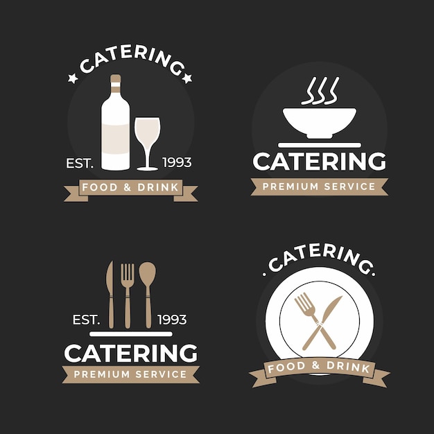 Free vector catering logo template collection