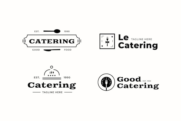 Free vector catering logo template collection