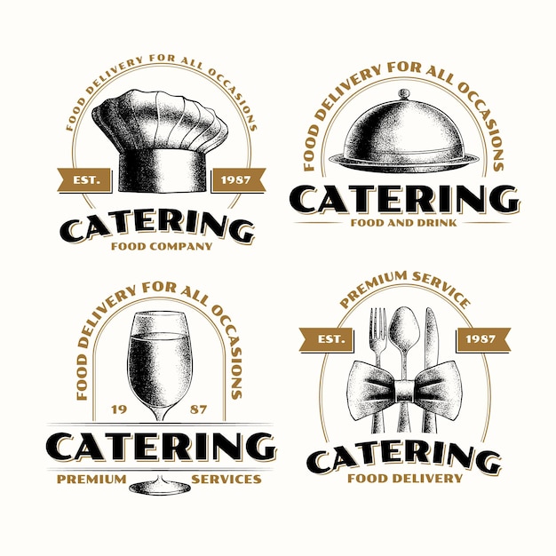 Free vector catering logo template set