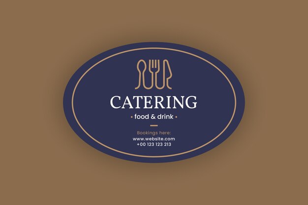 Catering packaging oval sticker