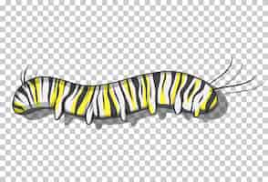 Free vector caterpillar in cartoon style