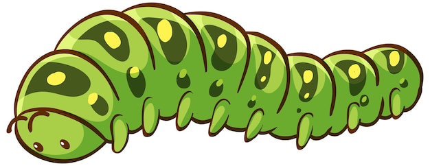 Free vector caterpillar cartoon on white background