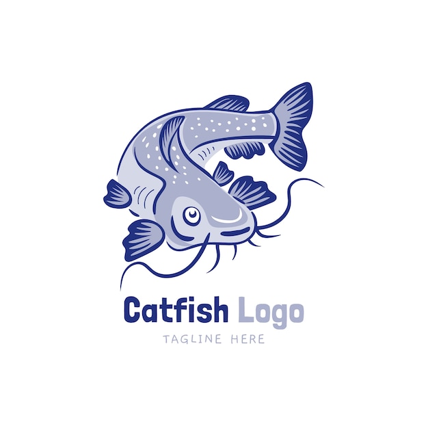 Disegno del modello del logo del pesce gatto