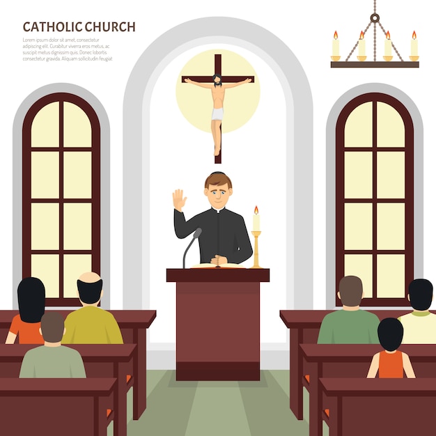 Бесплатное векторное изображение Священник католической церкви