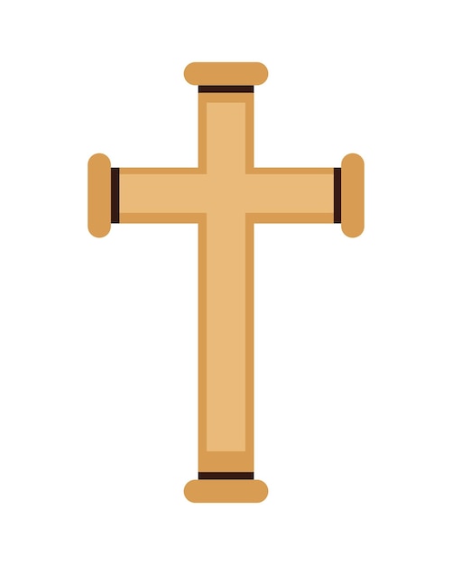 Бесплатное векторное изображение Католический крест значок изолированный дизайн