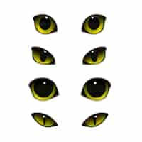 Free vector cats eyes realistic set