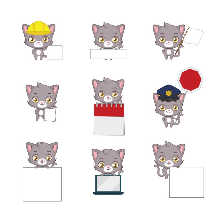 Free Vector cats with frames collection