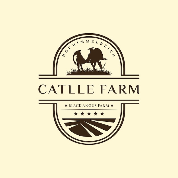 牛農場のビンテージロゴ