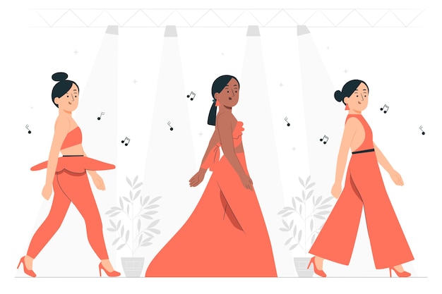 Free vector catwalk concept illustration