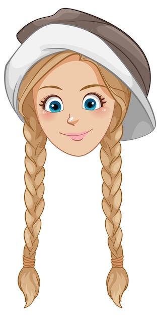 Бесплатное векторное изображение Белая женщина с плетками и шляпой