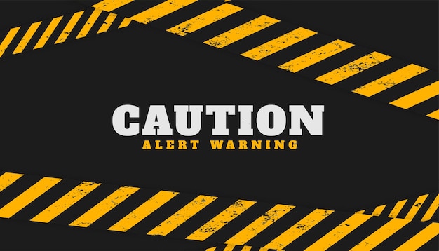 Free vector caution alert dark background for construction or restriction area